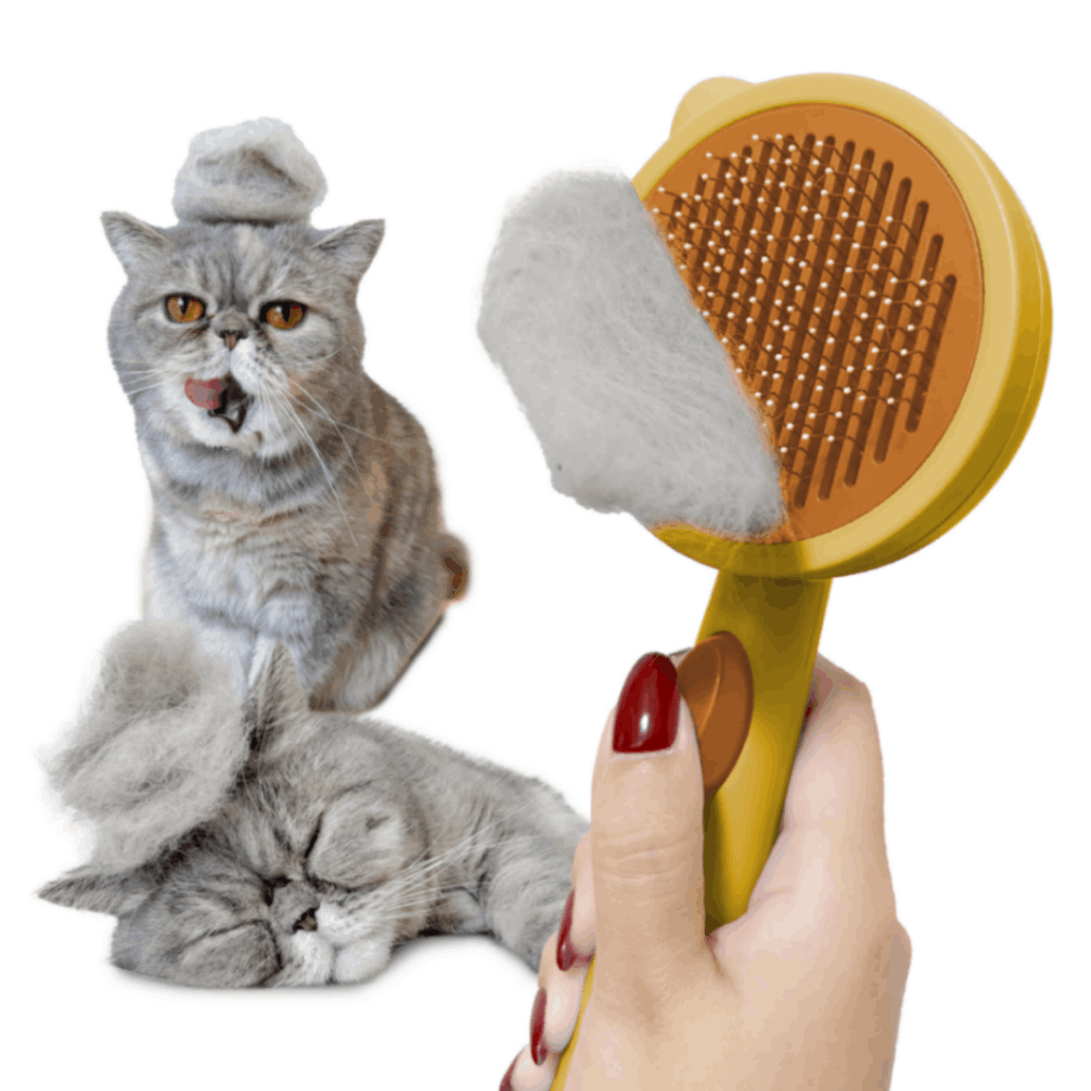 Felinebees ワンタッチ！ペット用ブラシ マンダリンオレンジ